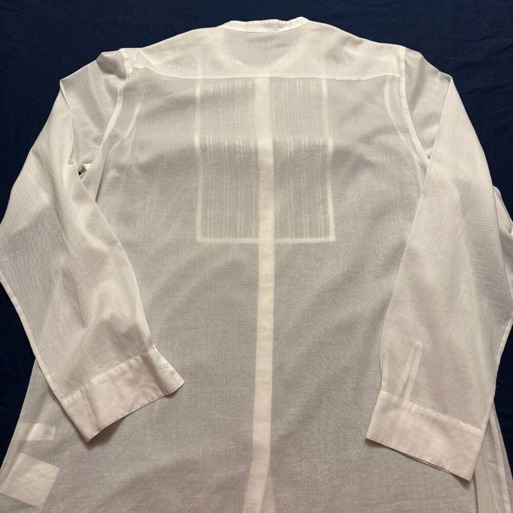 Gap Cotton Voile Pintuck Blouse | White Classic Button Front Shirt | XL - Picture 8 of 14